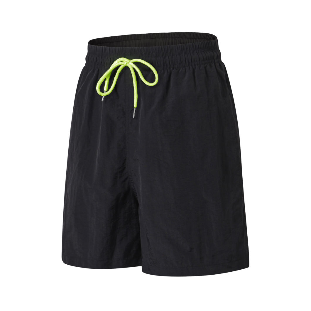 Men Custom Double Layer Mesh Black Nylon School Streetwear Sports Basketball Running Gym Sweatpants Short Logo