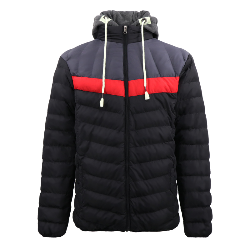 Factory Black Winter Jacke Mens Motorbike Zip up Fleece Hoodie Long Padding Jacket