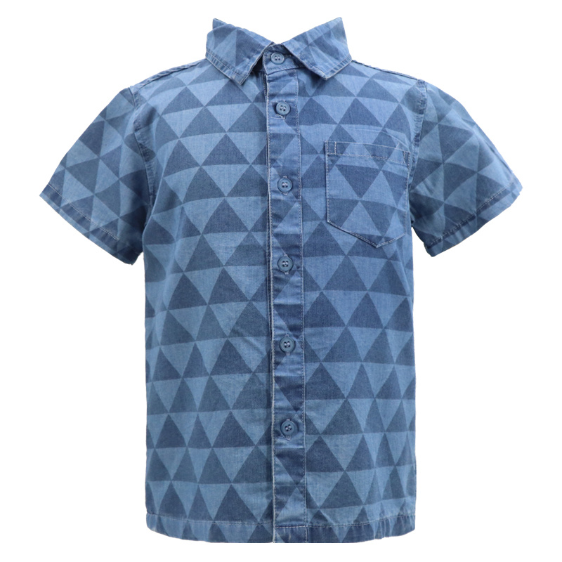 Factory Sale High Quality Fashion OEM Custom Made with Logo Classic Fit Cotton Polyester High Collar Casual Blue Colour Printing Children Polo T Shirt