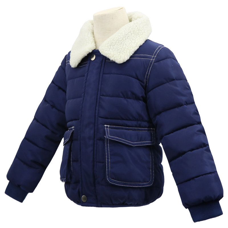 Manufacturer Wholesale Boutique Cute Snow Blue Winter Wear 3 8 Years Clothes Clothing Outfit Padded Coat for Toddler Baby Boy