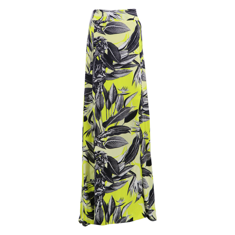 Fashion Lady Sex Long Mini Overall Print Flower China Summer Elastic Waist Skirt Set Women Pleated Dress