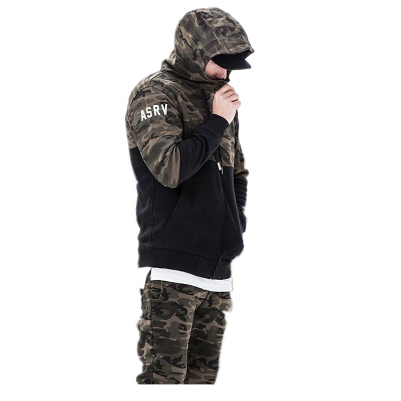 Fitness Clothing Printing Baseball Pullover Jacket Camouflage Comfortable Zip up Hoodies Wholesale Clothes Plus Size Customized Parchwork Pullover for Men