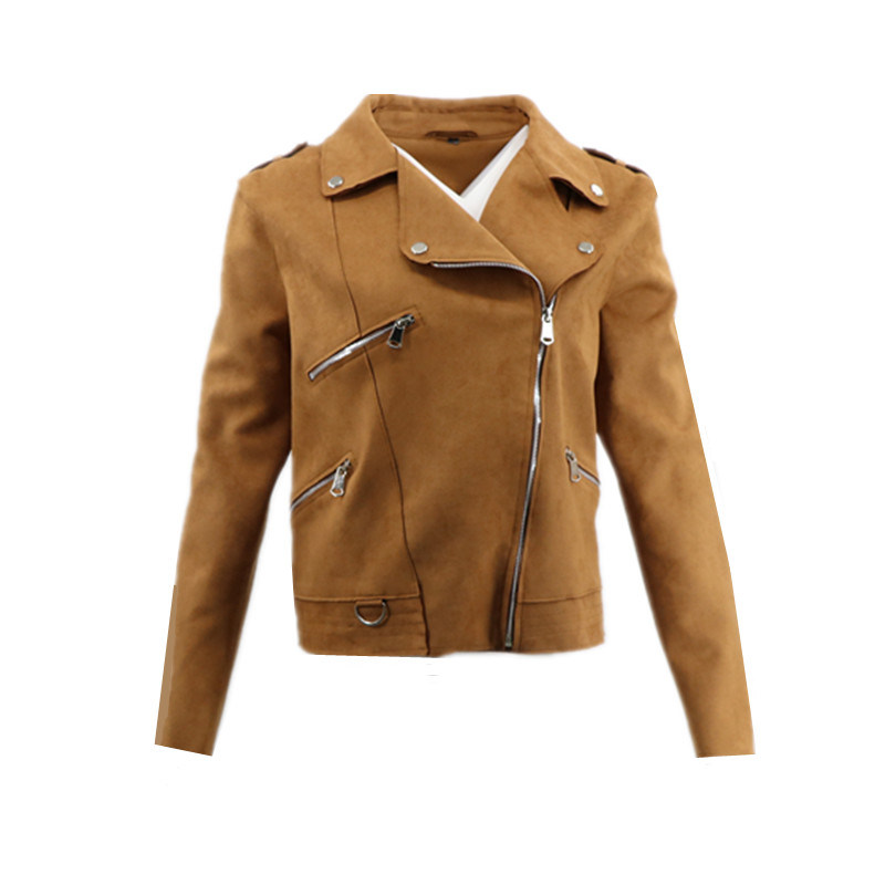 Korean Winter Stylish Suede Vintage Formal Zip up Wholesale Model for Women Blazer Jacket