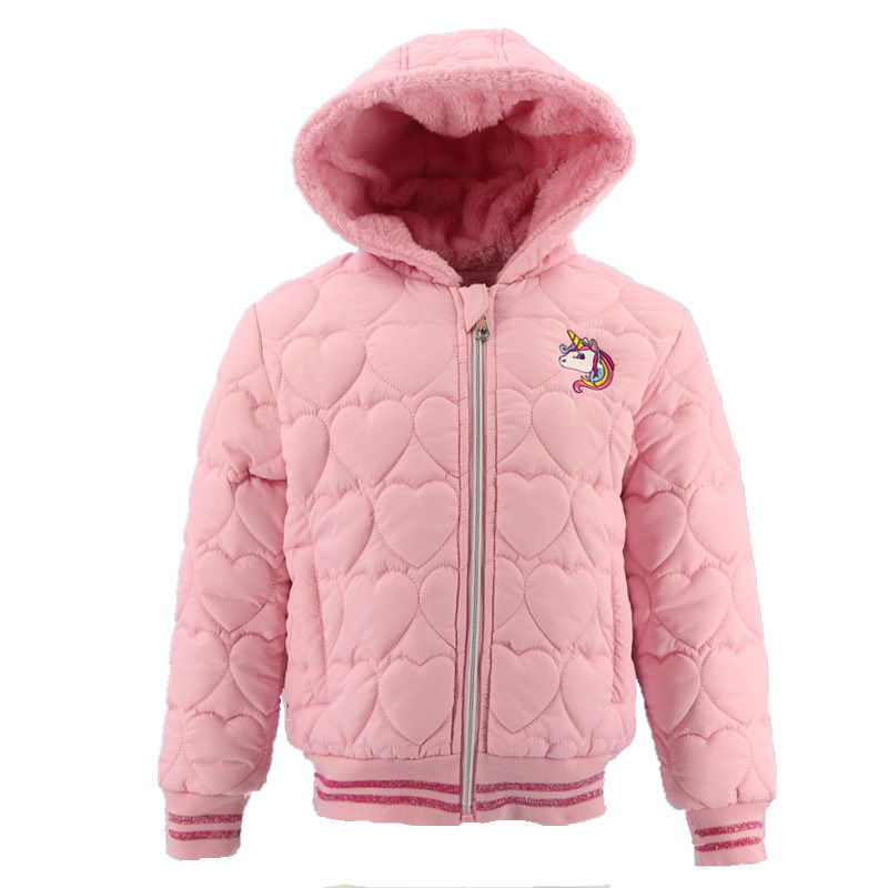 Import High Quality Manufacture Custom Coat With Embroidery Pink Windbreaker Fur Winter Fashion Children Jacket Hoodie Bomber Clothes For Kids Baby Toddler Girl