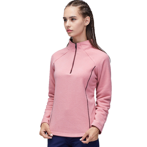 Women Customized Logo Half Zip Fleece Pullover Knit Micro Polar Fleece Jacket