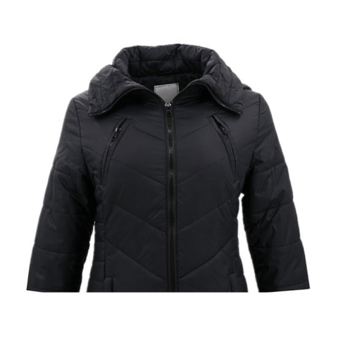 Outdoor Winter Wholesale Fashion Soft Shell Polyester Coat Black Puffer High Quality Custom With Stylish Logo Parka Warm Hooded Long Blazer Women Sale Jacket