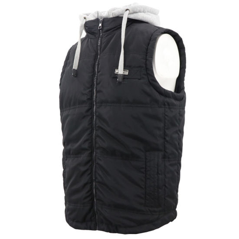Wholesale Parka Shirt Outdoor Hooded Polar Fleece Winter Sleeveless Down Black Jacket with Hood Quilted Down Puffer Moto Vest for Men