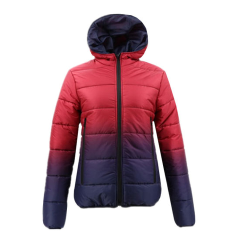 Women Puffer Red Cropped Snow Winter Half Workout Jacket For Women