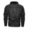 New Fashion Classic Black Mens Leather Fur Winter Jacket with Patches