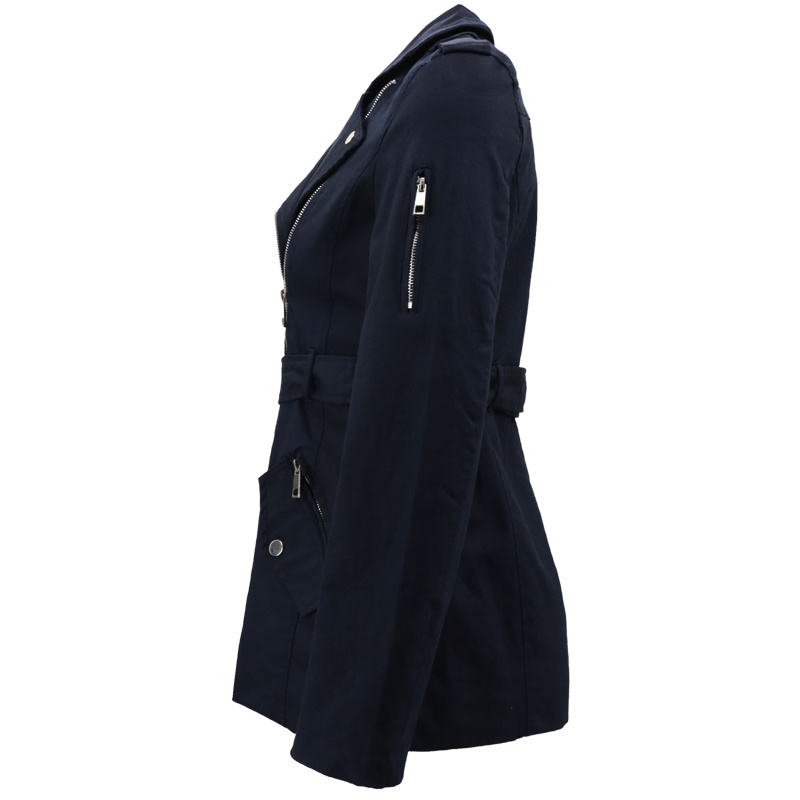 Women Long Fashion Denim Windbreak High Quality Custom Parka Jacket