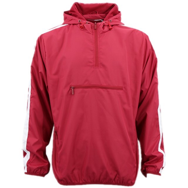 Red Blank New Stylish Cool Light Softshell Price Thin Woven Windcheater Half Zipper Pullover Hoodie Jacket Waterproof Outerwear Hip Hop for Men and Women