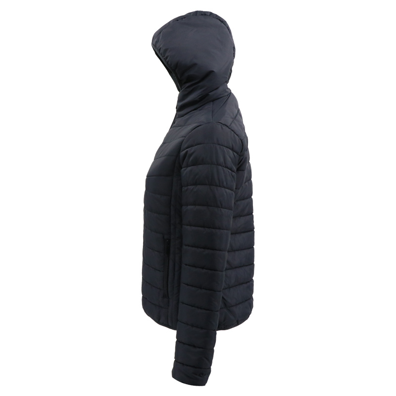 Eco Friendly Black Parka Womens Soft Thick Winter Fleece Fashion Custom Cotton Hoodie Jacket