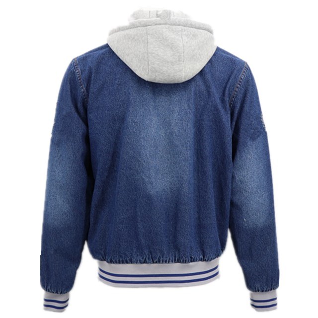 Young Page Sports New Brand Korean Latest Design Motor Windbreak Full Zipper Up Jeans Fleece Sleeve And Hoodie Jacket Winter Brushed Denim Cotton Coat For Men