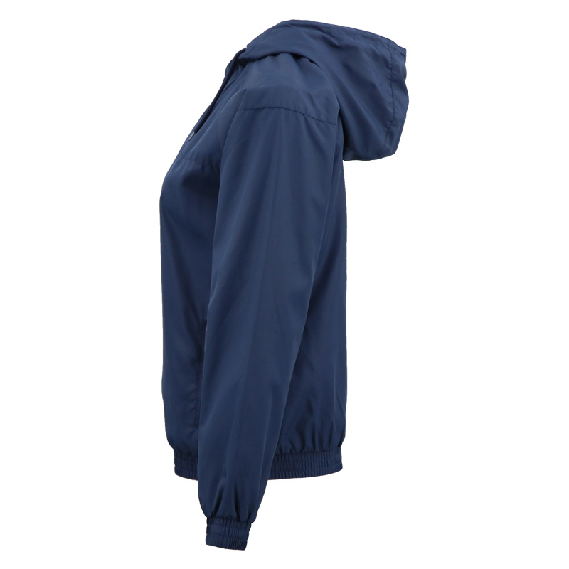 Wholesale Plain Denim Oversized Women Hight Quality Blank Pullover Street Style Hoodies Windbreaker Jacket