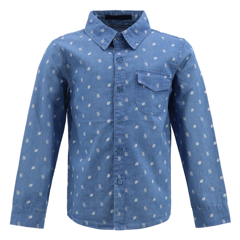 China Wholesale Elegant Printed Blouse Designs Autumn Custom Boy Long Sleeve Blouse