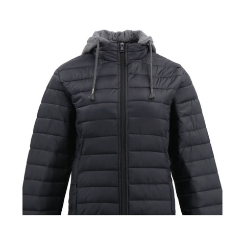 Women Jacket Winter Long Down Waterproof Ski Black Color with Hoodie Padding Jacket