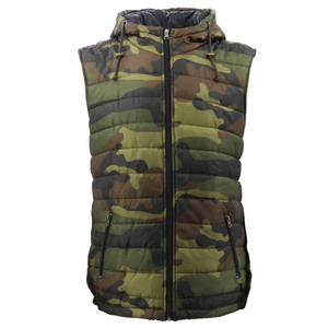Wholesale Camouflage Hoodie OEM Cheater Men Down Moto Waterproof Camo Army Hunting Vest Sleeveless Cotton Jacket Waterproof Plus Size for Men