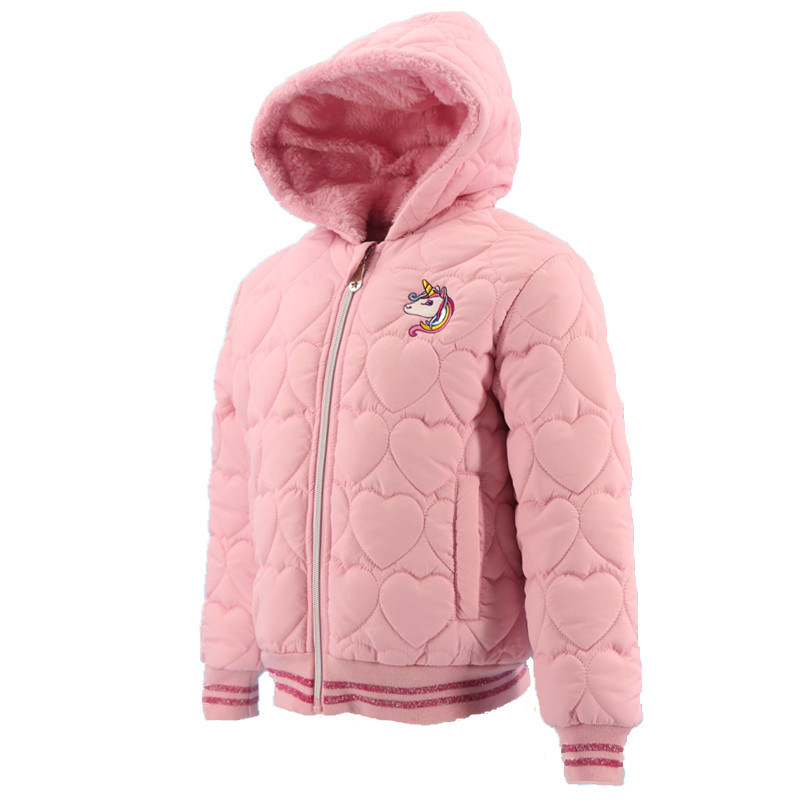 Import High Quality Manufacture Custom Coat With Embroidery Pink Windbreaker Fur Winter Fashion Children Jacket Hoodie Bomber Clothes For Kids Baby Toddler Girl