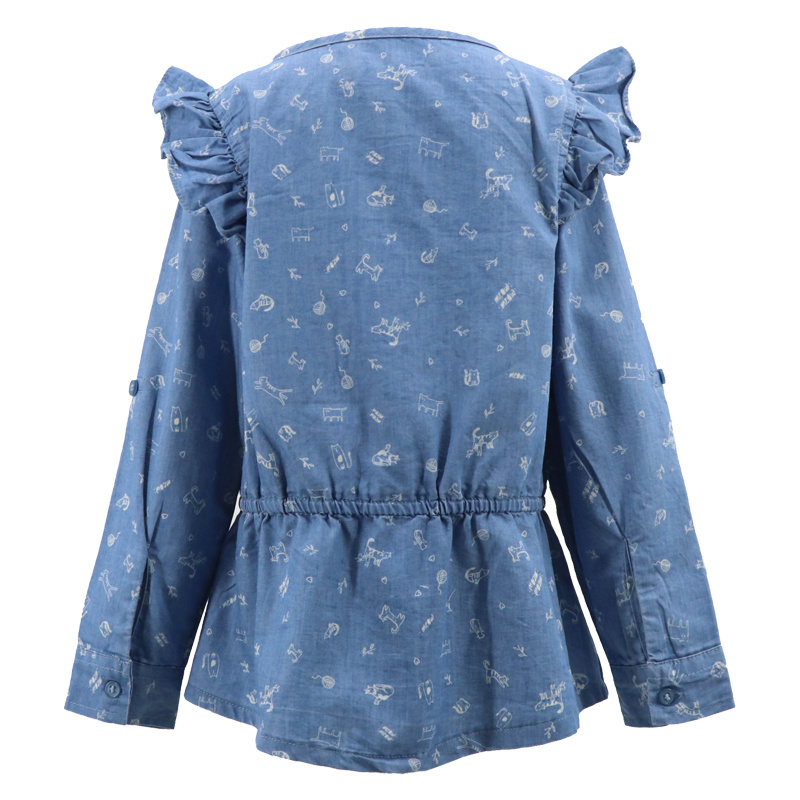 Baby Girl Long Sleeve Jean Jacket Suppliers Dresses Cotton Summer Blouse Shirt