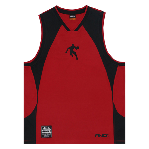 AND1 Mens Basketball Tank Tops Red Black