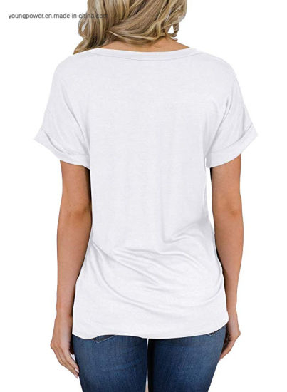 Chinese Wholesale White Black Big Oversized Loose Pullover Basic Plain Cotton Tee T Shirt for Women