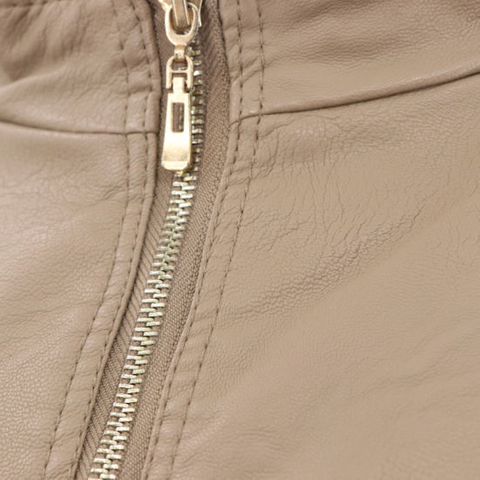 Women′s Fashion Faux Leather Genuine Eco Custom Winter Look Hooded Jacket