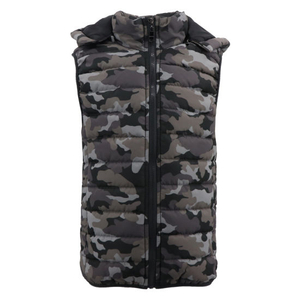 Hot Selling Popular Fashion Casual Grey Hooded Fur Children Biker Cooling Puffer Coat Waistcoat Vest