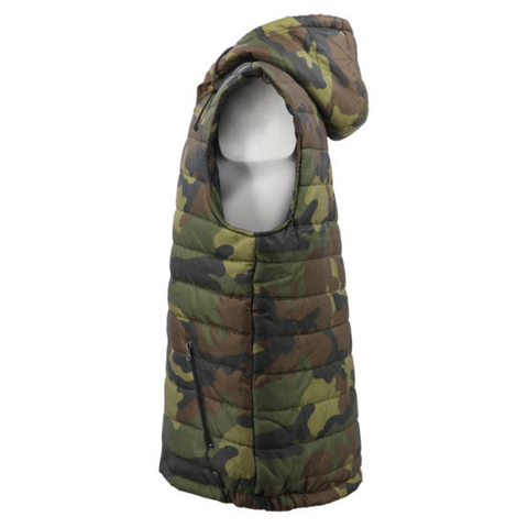 Wholesale Camouflage Hoodie OEM Cheater Men Down Moto Waterproof Camo Army Hunting Vest Sleeveless Cotton Jacket Waterproof Plus Size for Men