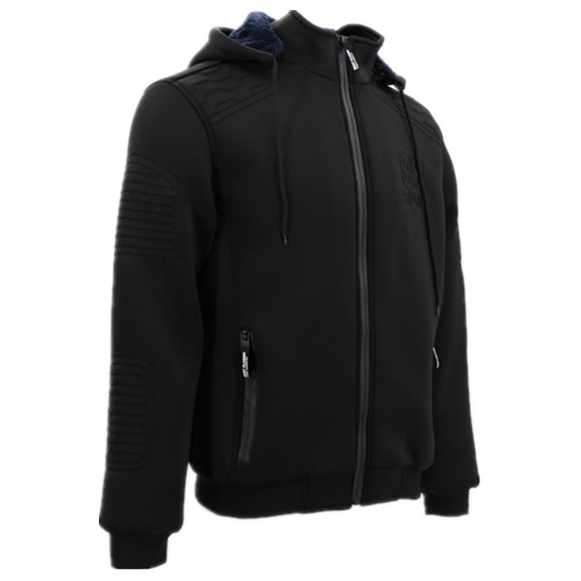 Biking Motorcycle Basketball Classic Office Hiphop Warm Heavy Winter Logo Embroidered Zip up Thick Fur Hoodie Black Heavy Winter Jacket for Puffer Men Parka