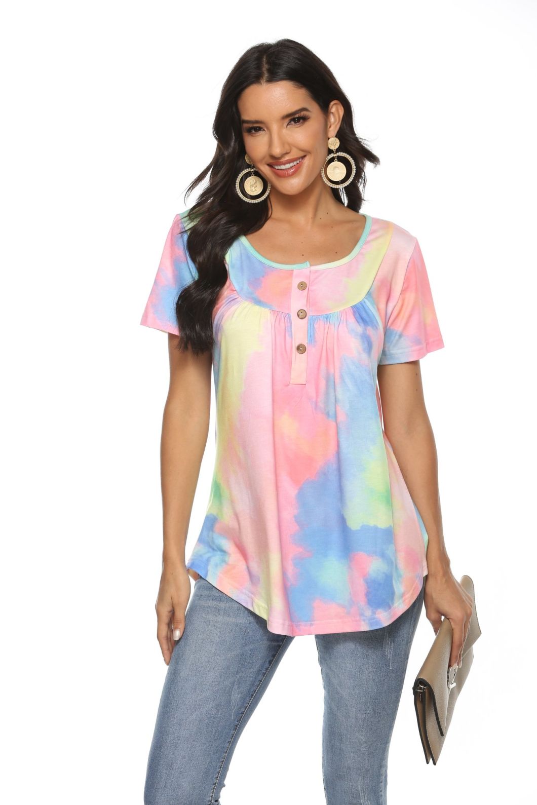 Women Sexy Custom Loose Tight Oversized Tees T-Shirt Long White Cotton for Printing Manufacturer