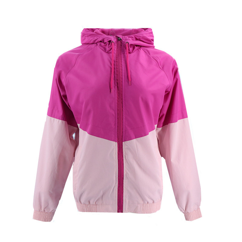 Fashion Latest Designer Windbreaker Outdoor Custom Woven Polyester Softshell Winter Sports Pink Hooded Factory Quality Women Bomber Jacket