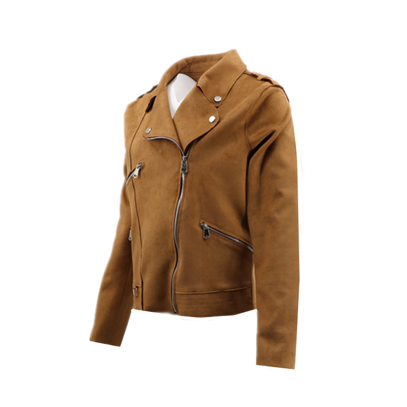 Korean Winter Stylish Suede Vintage Formal Zip up Wholesale Model for Women Blazer Jacket