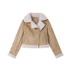 Women's jacket, winter coat, suede combined with fur