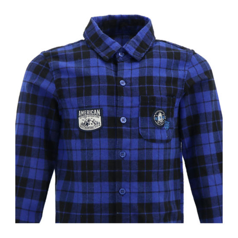 Children Yarn-Dye Fashion Polo Casual Shirt Top Blouse Emvroidery for Boy