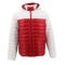 Winter Quality Work Wear Varsity Warm and Comfortable Outdoor Fashion Half White Padded Puffer Jacket for Men Red Down Water Proof Custom Wholesale Clothing
