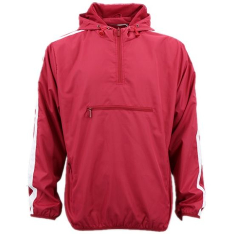 Red Blank New Stylish Cool Light Softshell Price Thin Woven Windcheater Half Zipper Pullover Hoodie Jacket Waterproof Outerwear Hip Hop for Men and Women