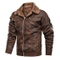 Coffee Brown Color Vintage Mens Leather Flight Jacket with Fur Winter for Men