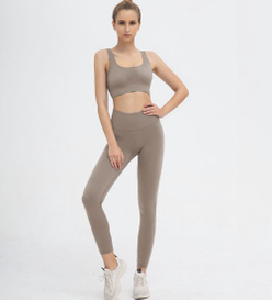Women High Waist Sportswear Custom Fitness Sports Bra Gym Activewear Clothes Athletic Vest Sexy Spandex Yoga Tshirt Bodysuit Two Piece Tracksuit OEM Gym Set