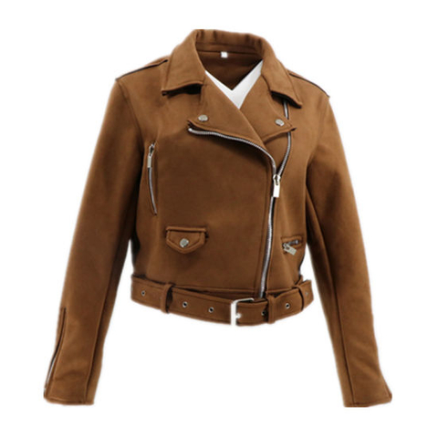 Manufacture Soft Shell Suede Elegant Classic Custom Zipper Winter Moto Horse Riding Office Reversible Blazer Short Bomber Jacket For Women′s