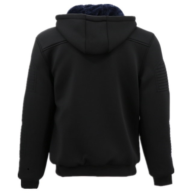 Biking Motorcycle Basketball Classic Office Hiphop Warm Heavy Winter Logo Embroidered Zip up Thick Fur Hoodie Black Heavy Winter Jacket for Puffer Men Parka