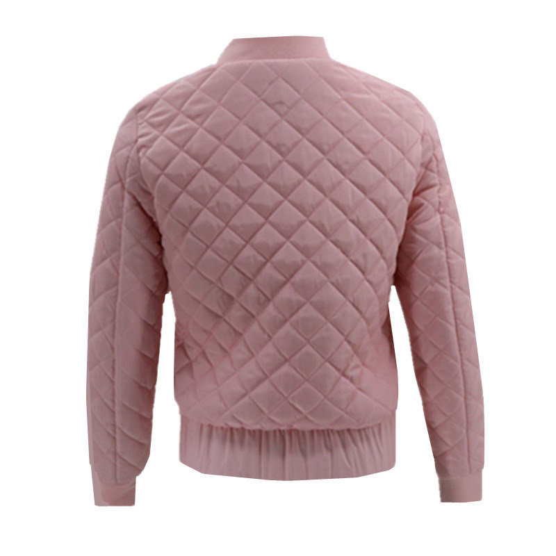 Lady Casual Vintage Pink Winter Puffer Trendy Short Business Plaid Blazer Jacket For Women