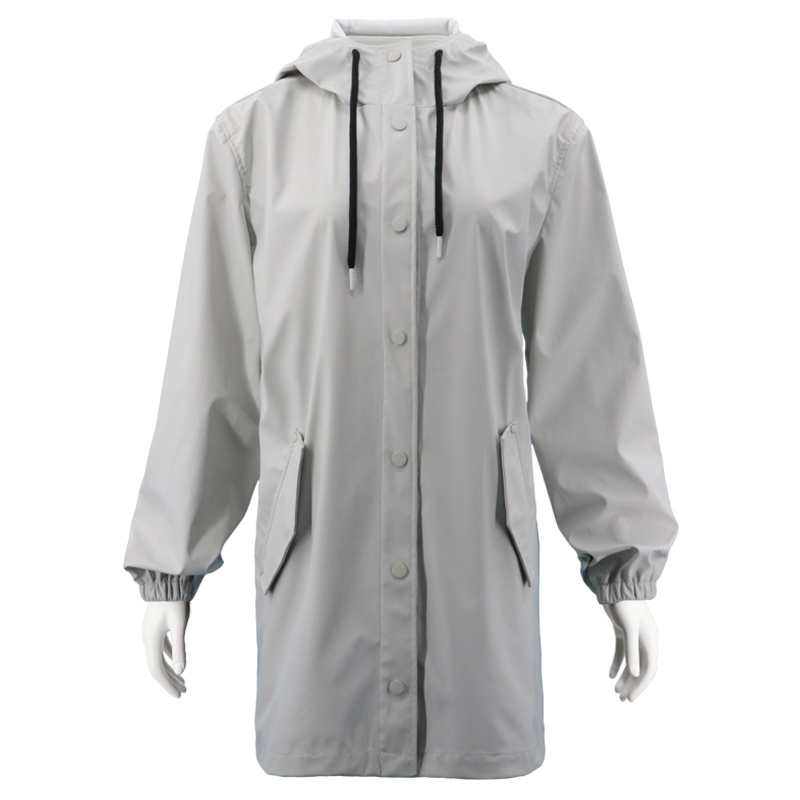 Korea Style Long Leather Soft Hoodie Parka Waterproof Women Coat