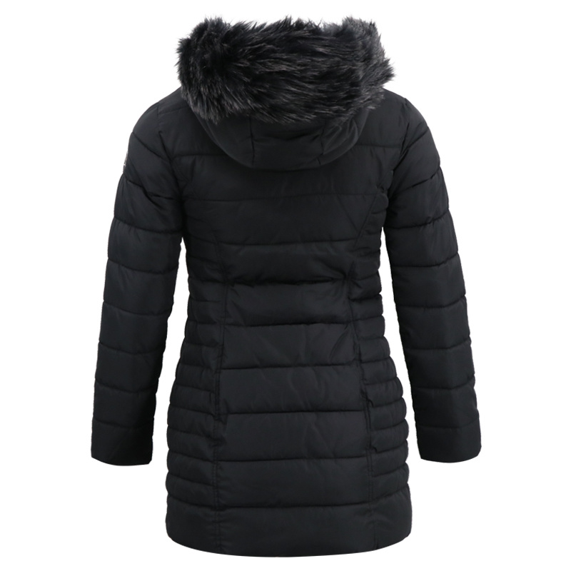 Women Long Down Back Winter Parka Real Custom Hooded Streetwear Long Sleeve Jacket