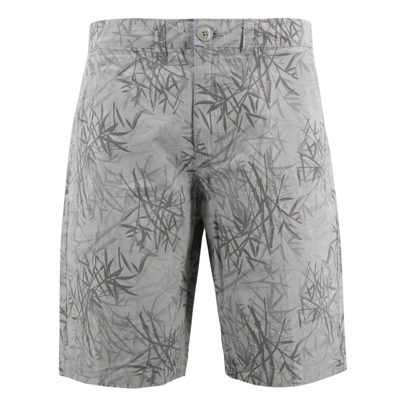 Men Sport Clothes Fitness Jogging Track Suit Fitted Grey Leopard Shorts