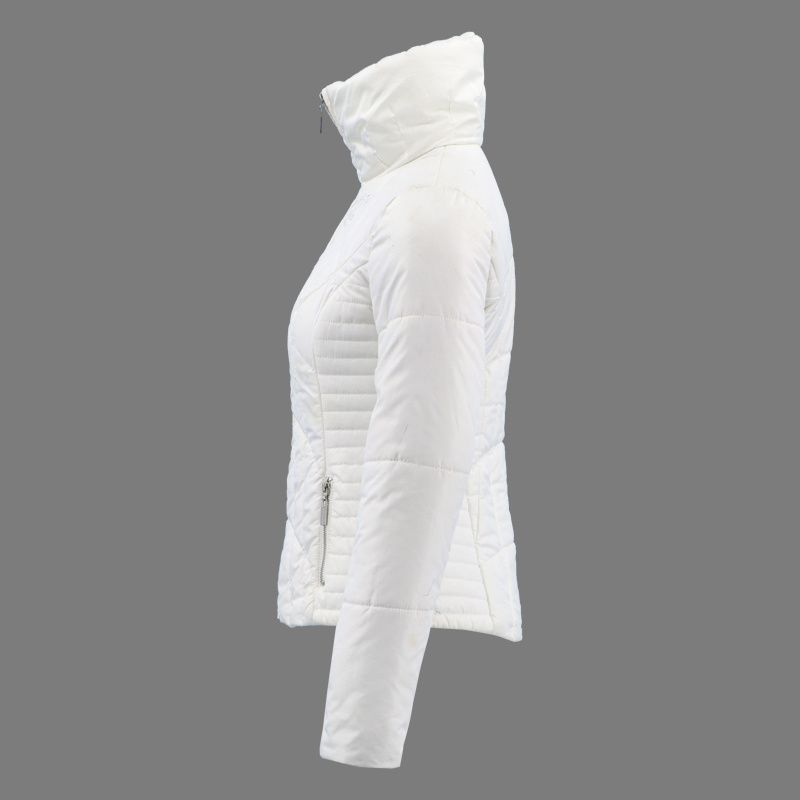 White Women Down Jacket Long Winter Puffer Parka Dress Polo Coat Jacket