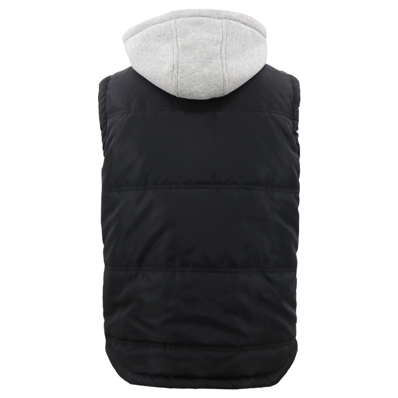 Wholesale Parka Shirt Outdoor Hooded Polar Fleece Winter Sleeveless Down Black Jacket with Hood Quilted Down Puffer Moto Vest for Men