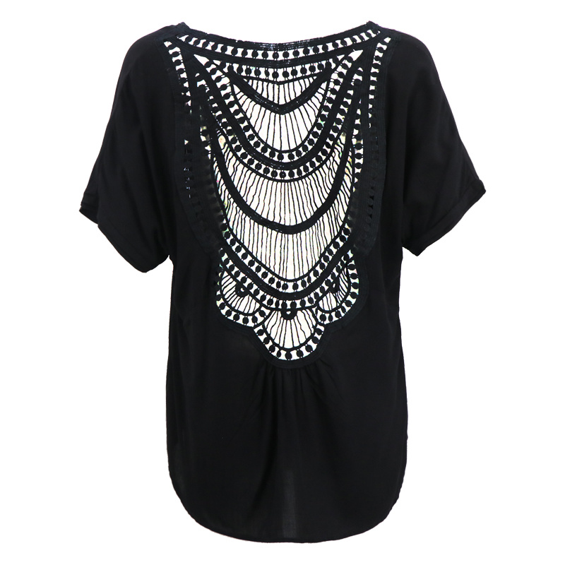 Ladies Blouse Black Female Wholesale New Design Blouse Shirt Model Fashion Casual Plus Size Shirts Women