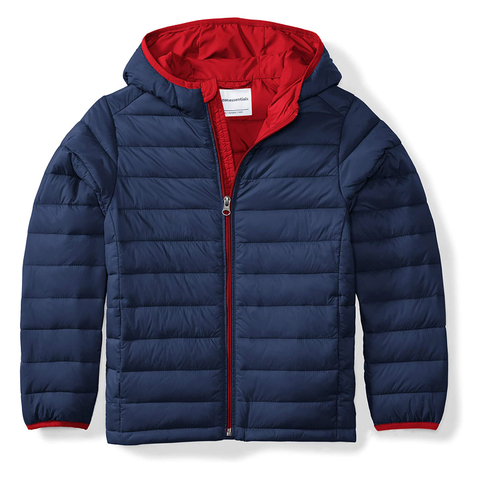 Boys Light-Weight Water-Resistant Packable Hooded Puffer Jacket
