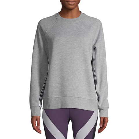 Avia Women's Athleisure Tape Stripe Crewneck Sweatshirt