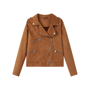 Women's suede jacket, winter coat, fashionable jacket